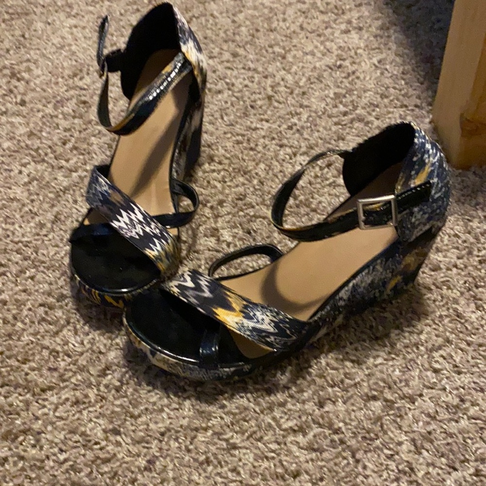 Unique patterned, wedge sandals